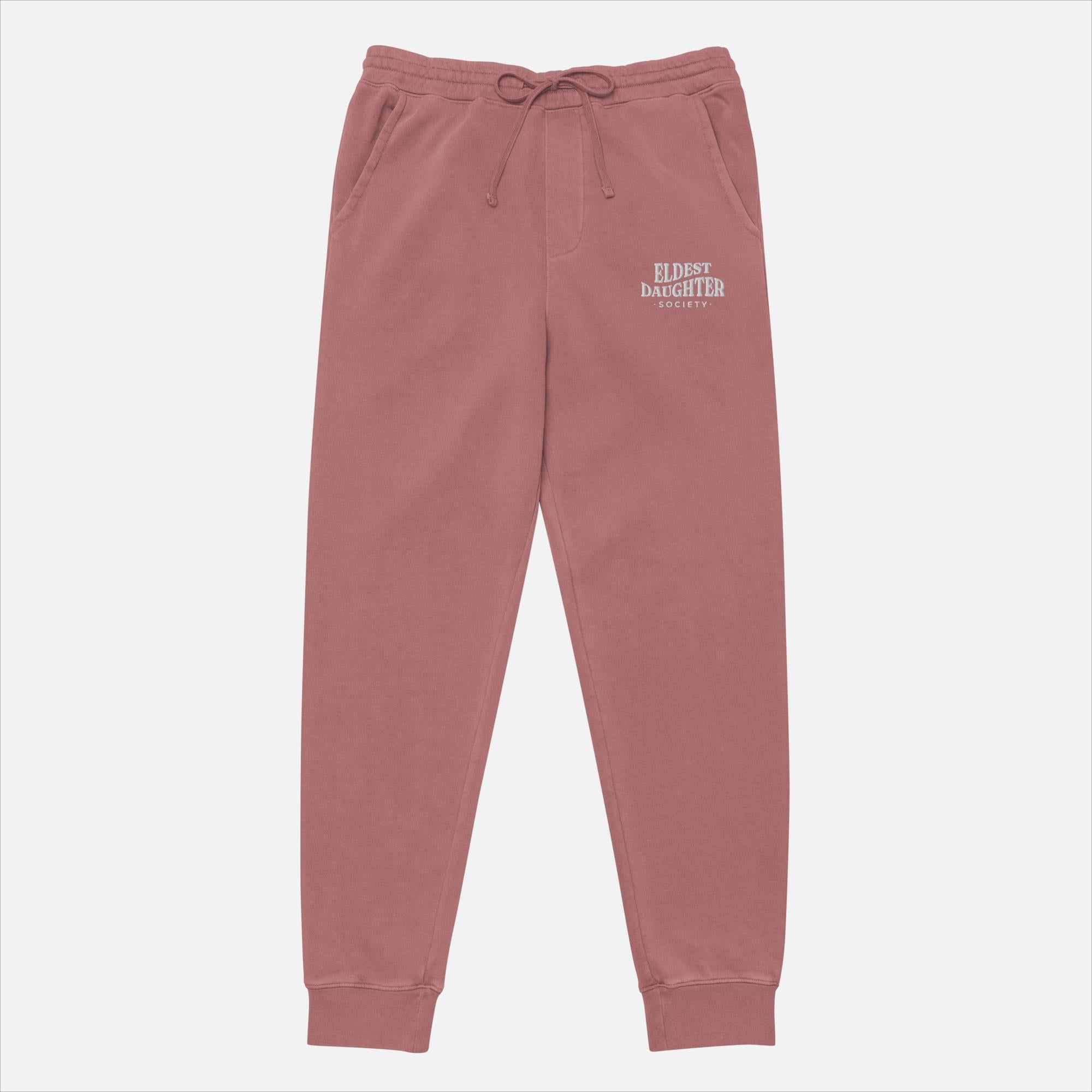 Pigment-Dyed Sweatpants with Embroidery